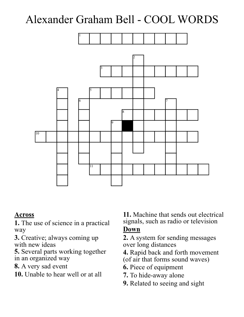 Alexander Graham Bell - COOL WORDS Crossword