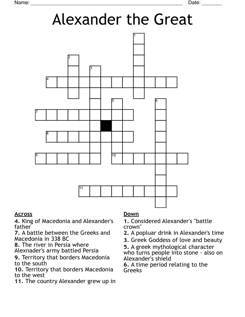 Alexander the Great Crossword
