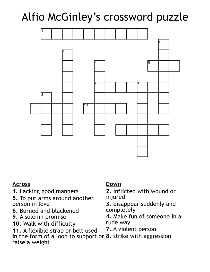 Alfio McGinley’s crossword puzzle
