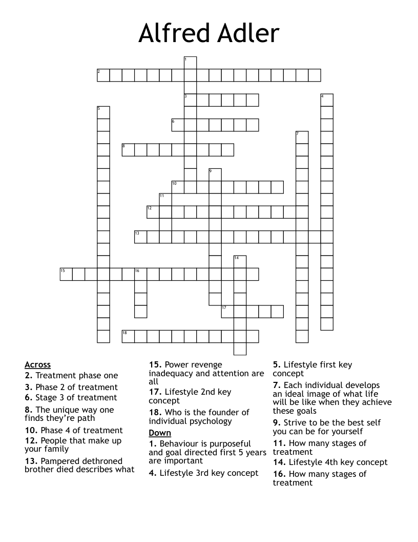 Alfred Adler  Crossword