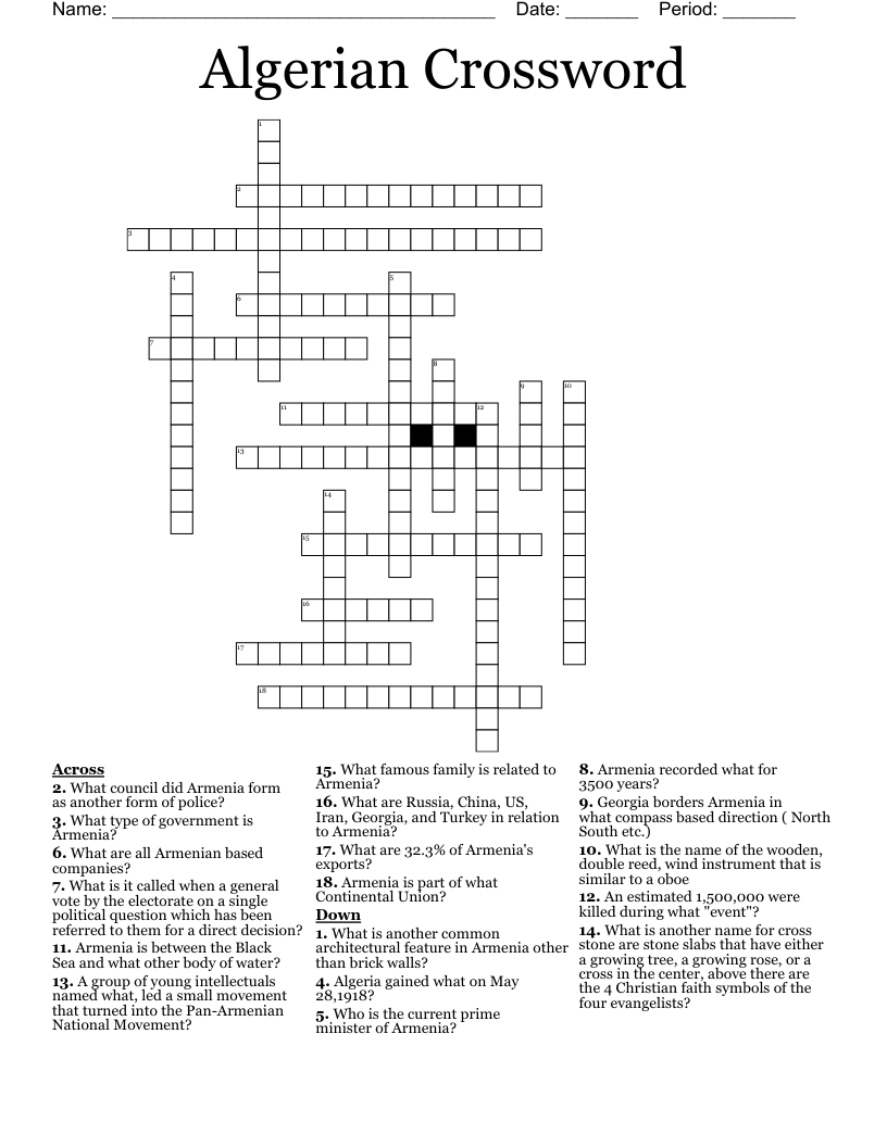 Algerian Crossword