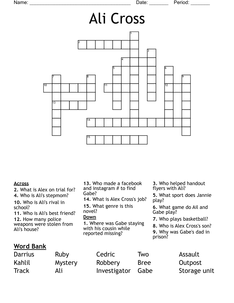 Ali Cross Crossword