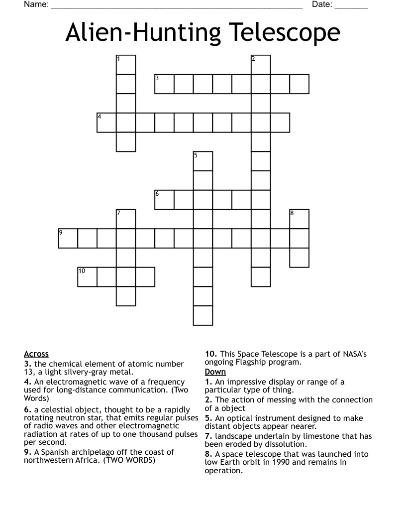 Alien-Hunting Telescope Crossword