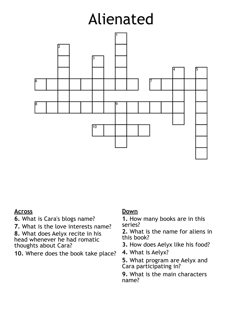Alienated Crossword