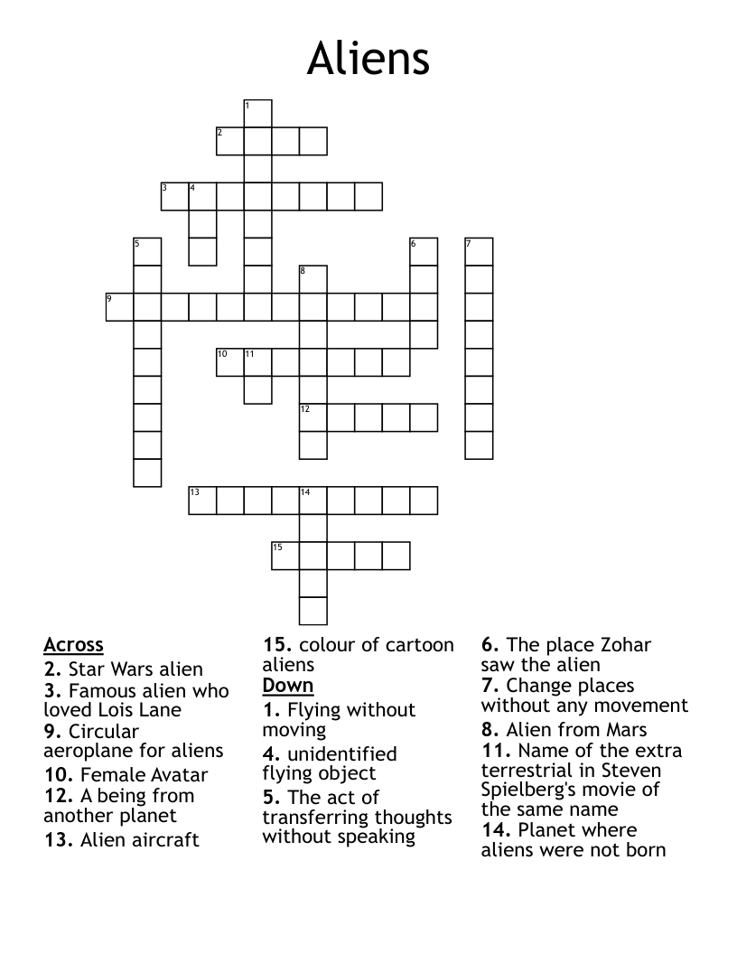 Aliens Crossword