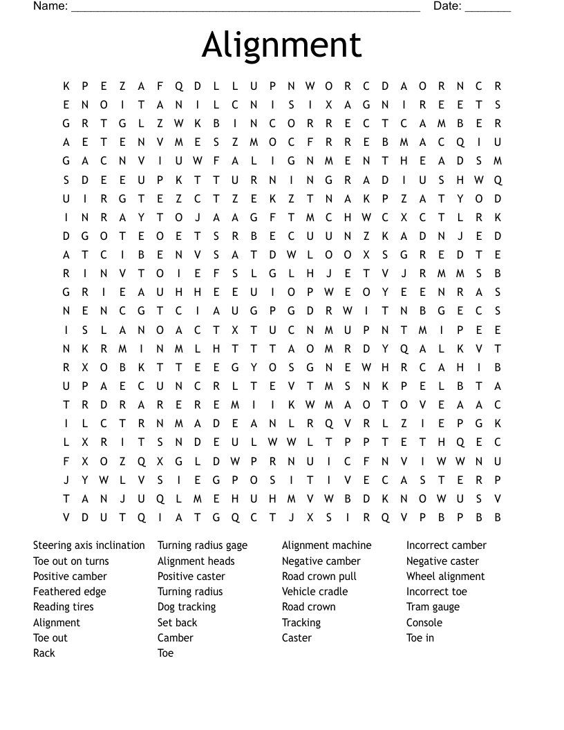 Alignment Word Search