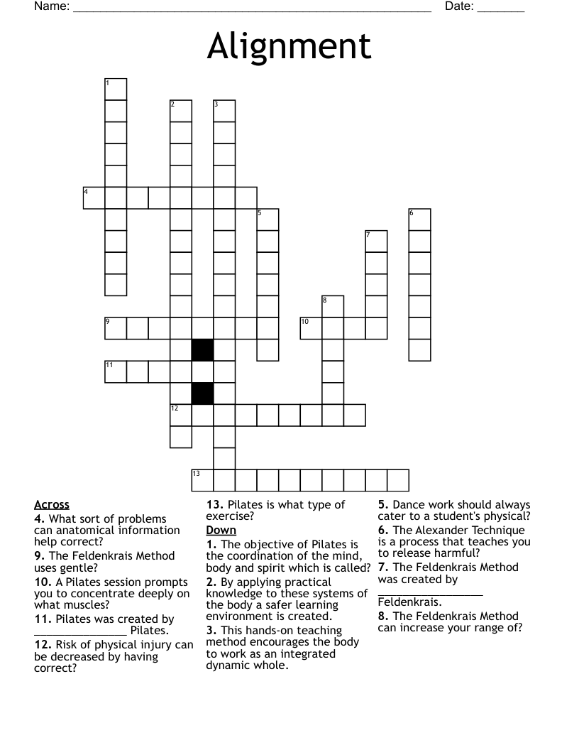 Alignment Crossword