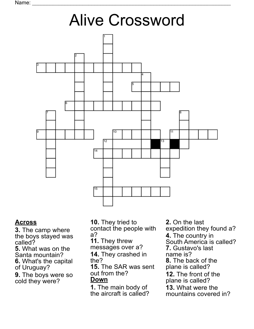 Alive Crossword