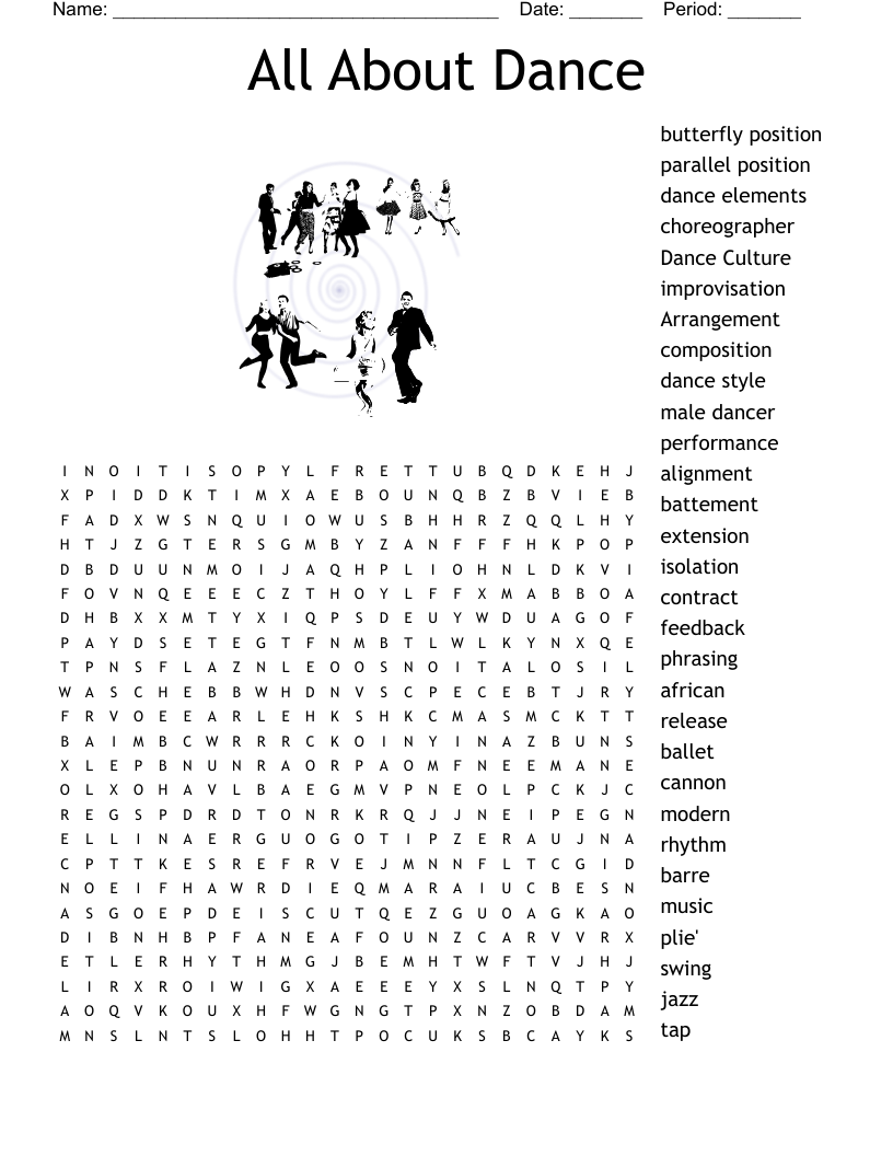 All About Dance Word Search