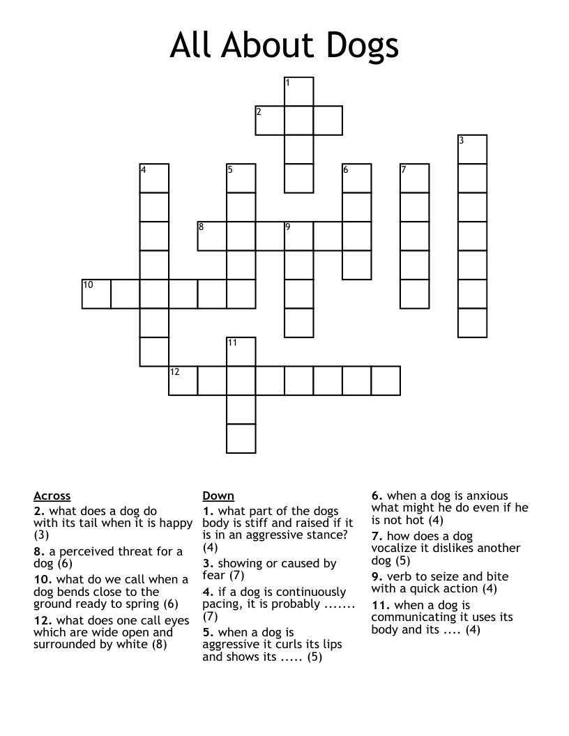 All About Dogs Crossword