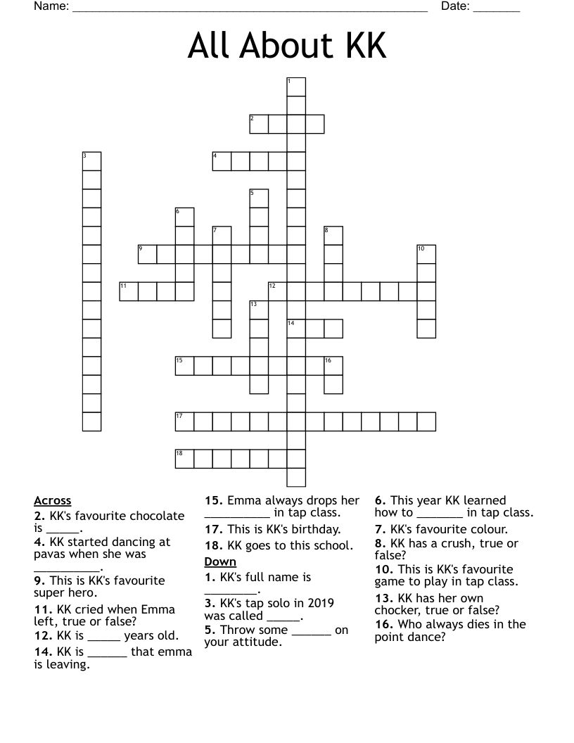 All About KK Crossword