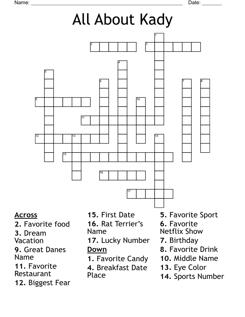 All About Kady Crossword