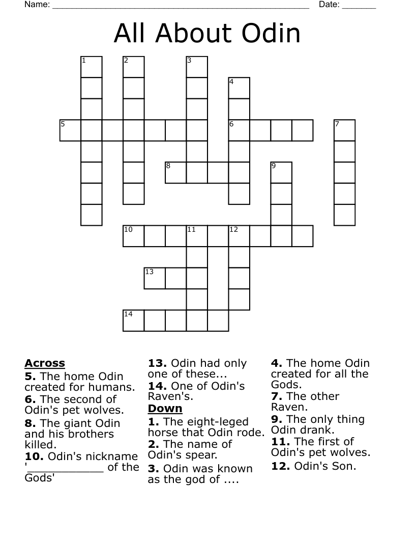 All About Odin Crossword