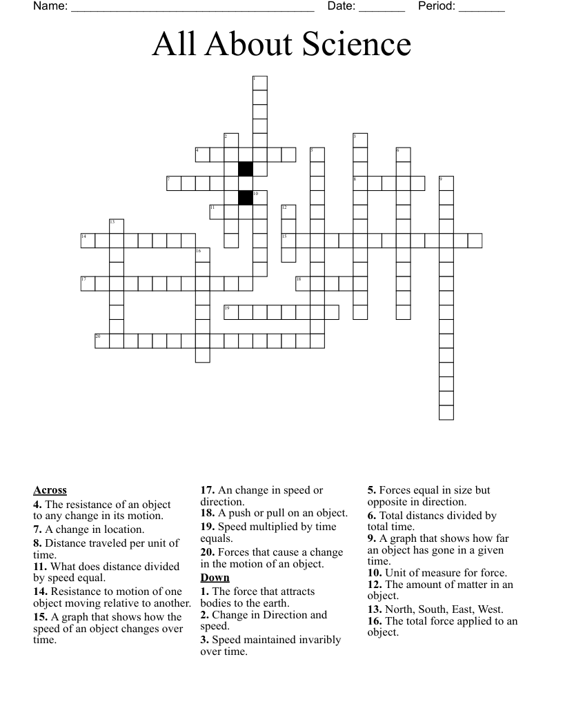 All About Science Crossword