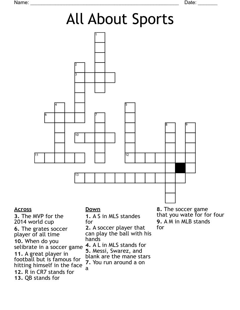 All About Sports Crossword