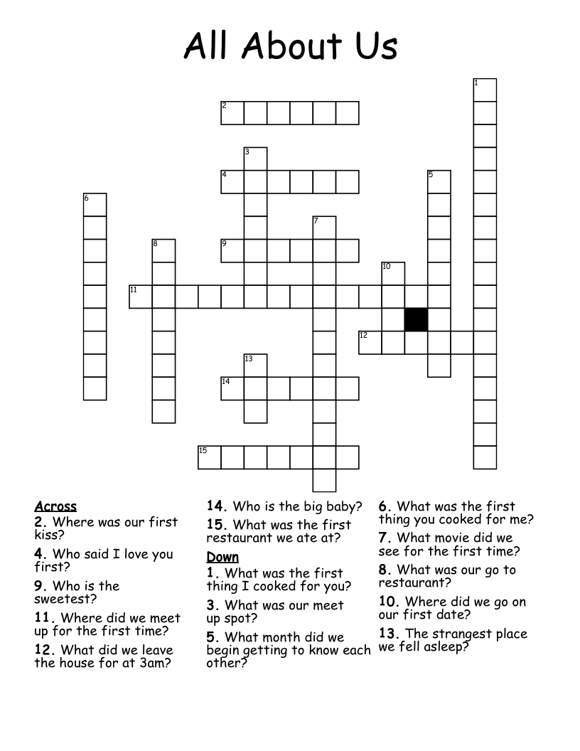 All About Us Crossword