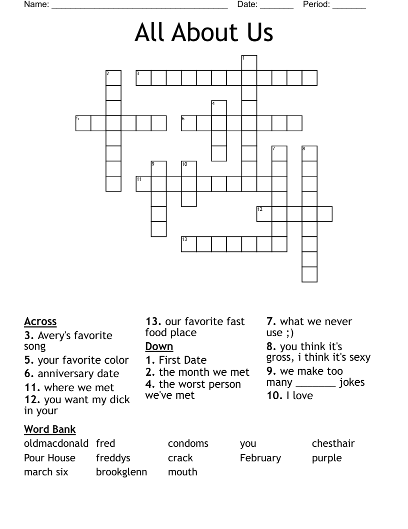 All About Us Crossword