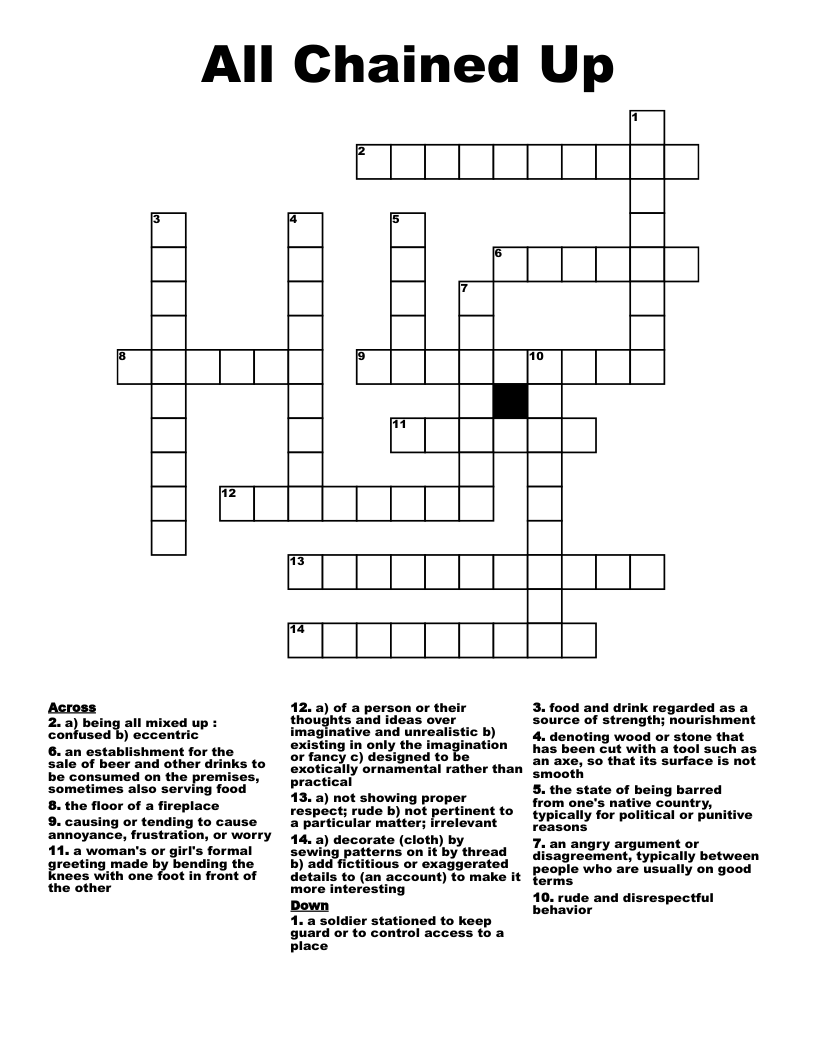All Chained Up Crossword