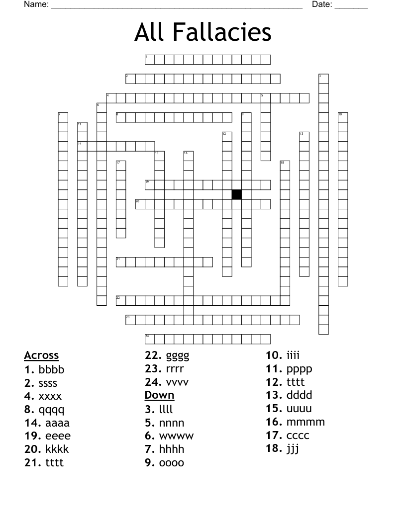 All Fallacies Crossword