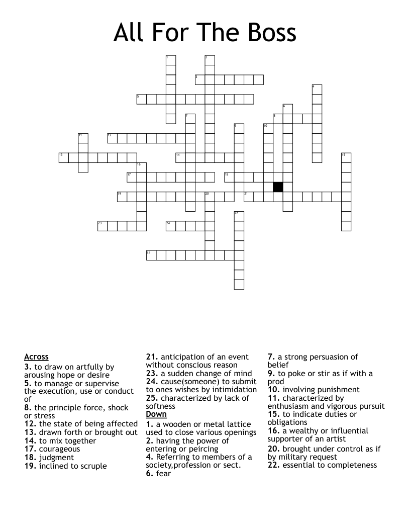 All For The Boss Crossword