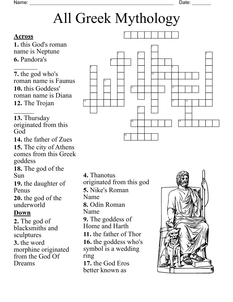 All Greek Mythology Crossword
