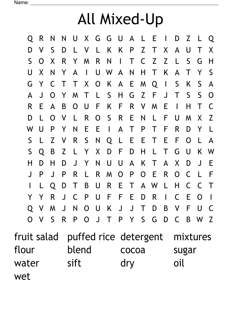 All Mixed-Up Word Search