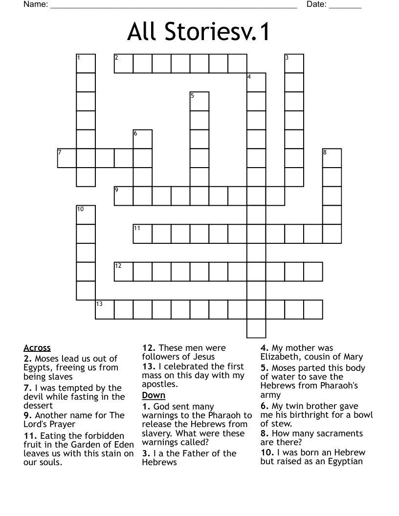 All Storiesv.1 Crossword