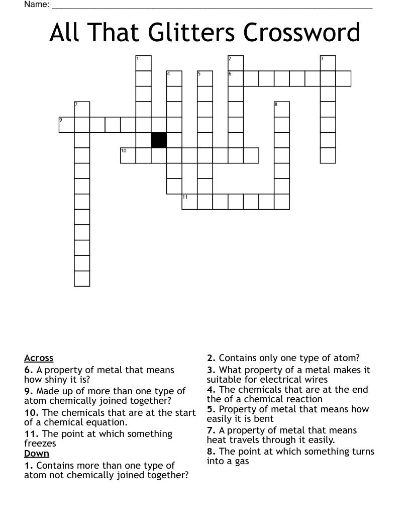 All That Glitters Crossword