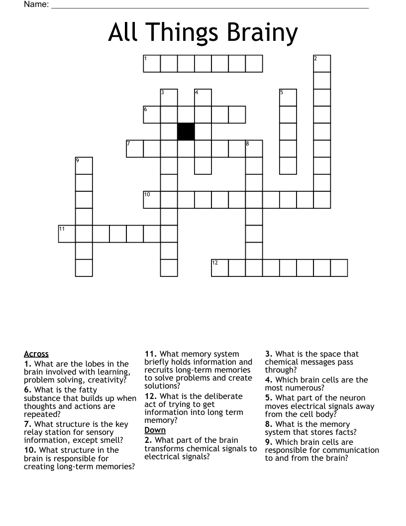 All Things Brainy Crossword