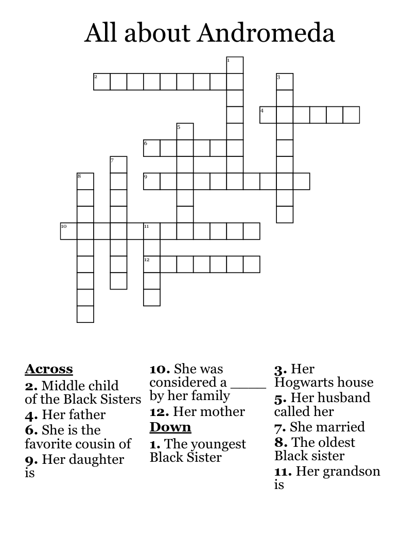 All about Andromeda  Crossword