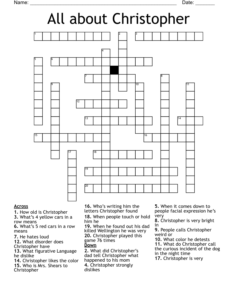 All about Christopher  Crossword