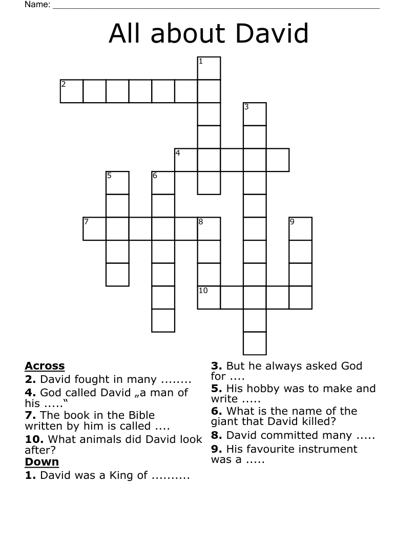 All about David Crossword