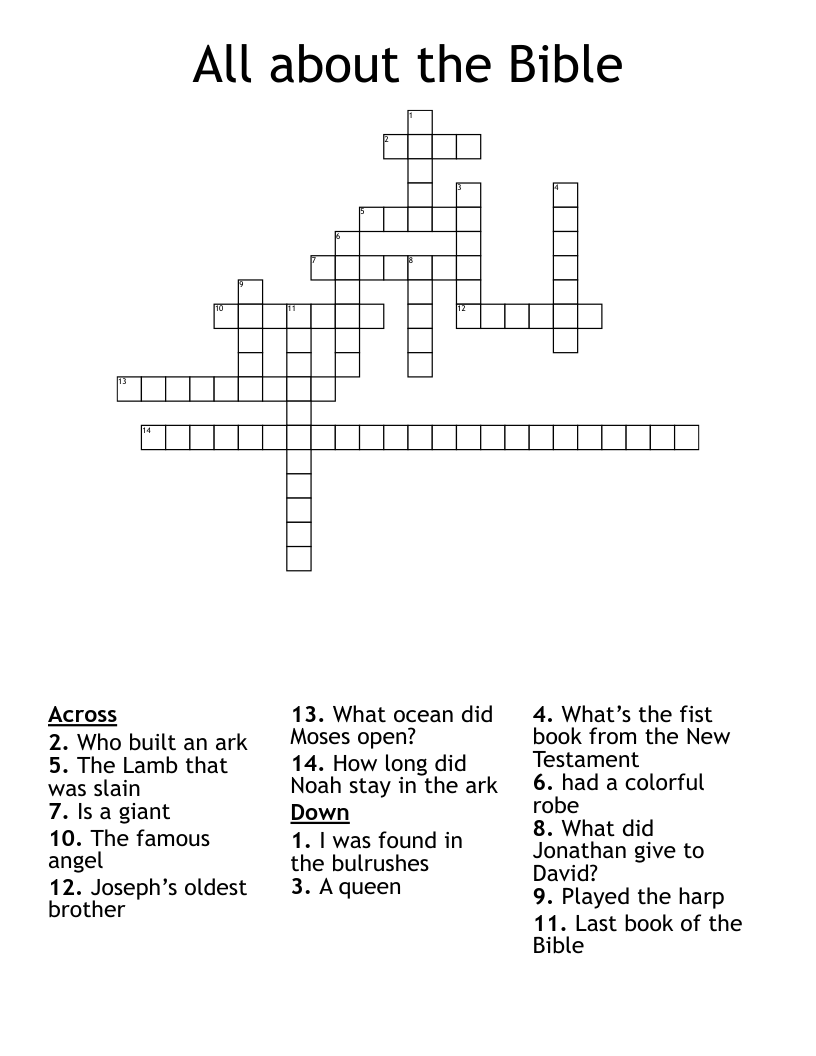 All about the Bible Crossword