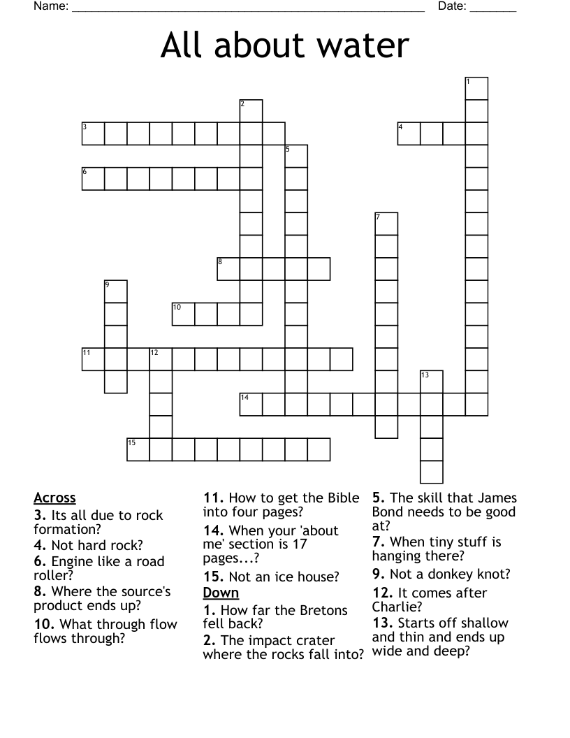 All about water Crossword