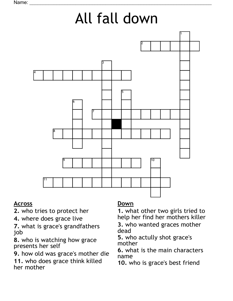All fall down  Crossword