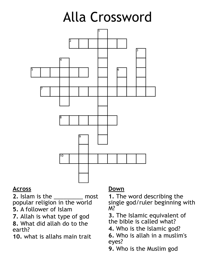 Alla Crossword