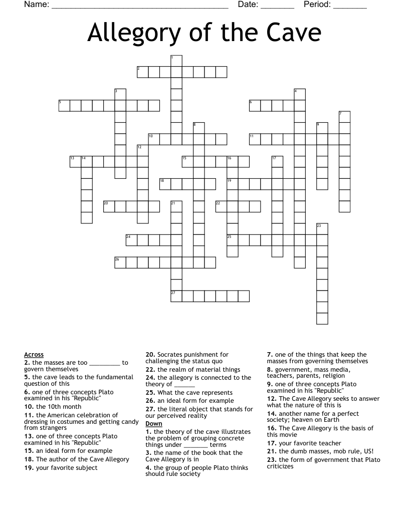 Allegory of the Cave Crossword