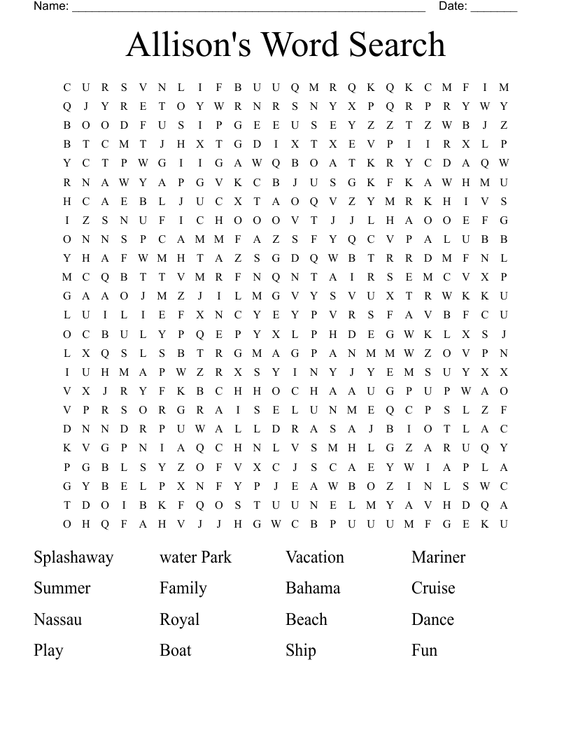 Allison's Word Search