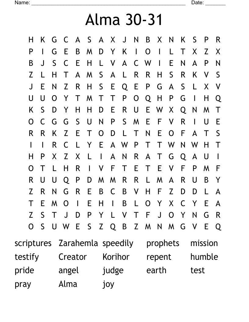 Alma 30-31 Word Search