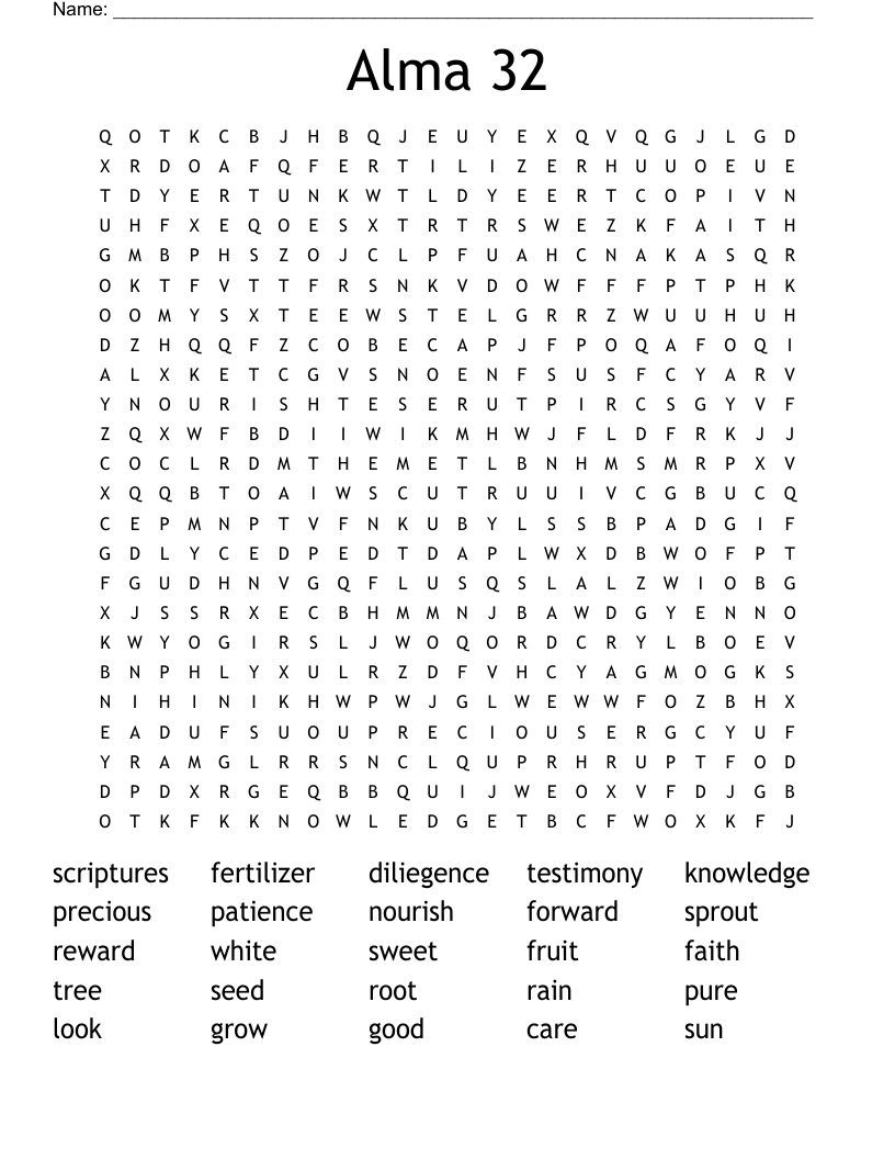 Alma 32 Word Search