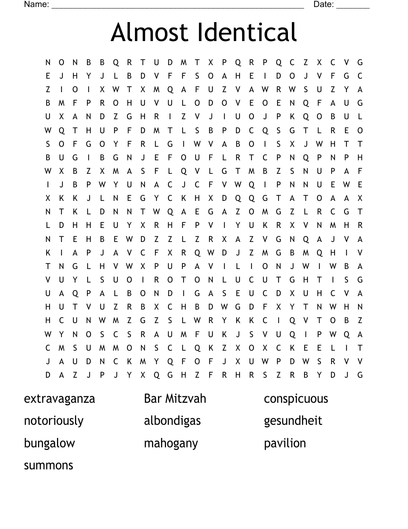 Almost Identical Word Search