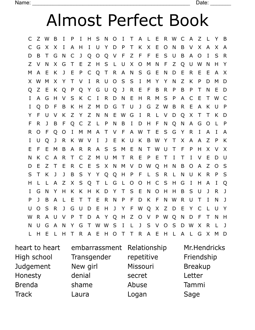 Almost Perfect Book Word Search