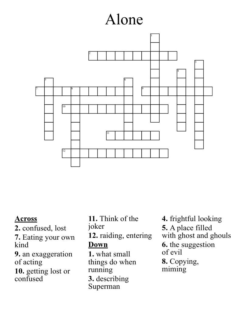 Alone Crossword