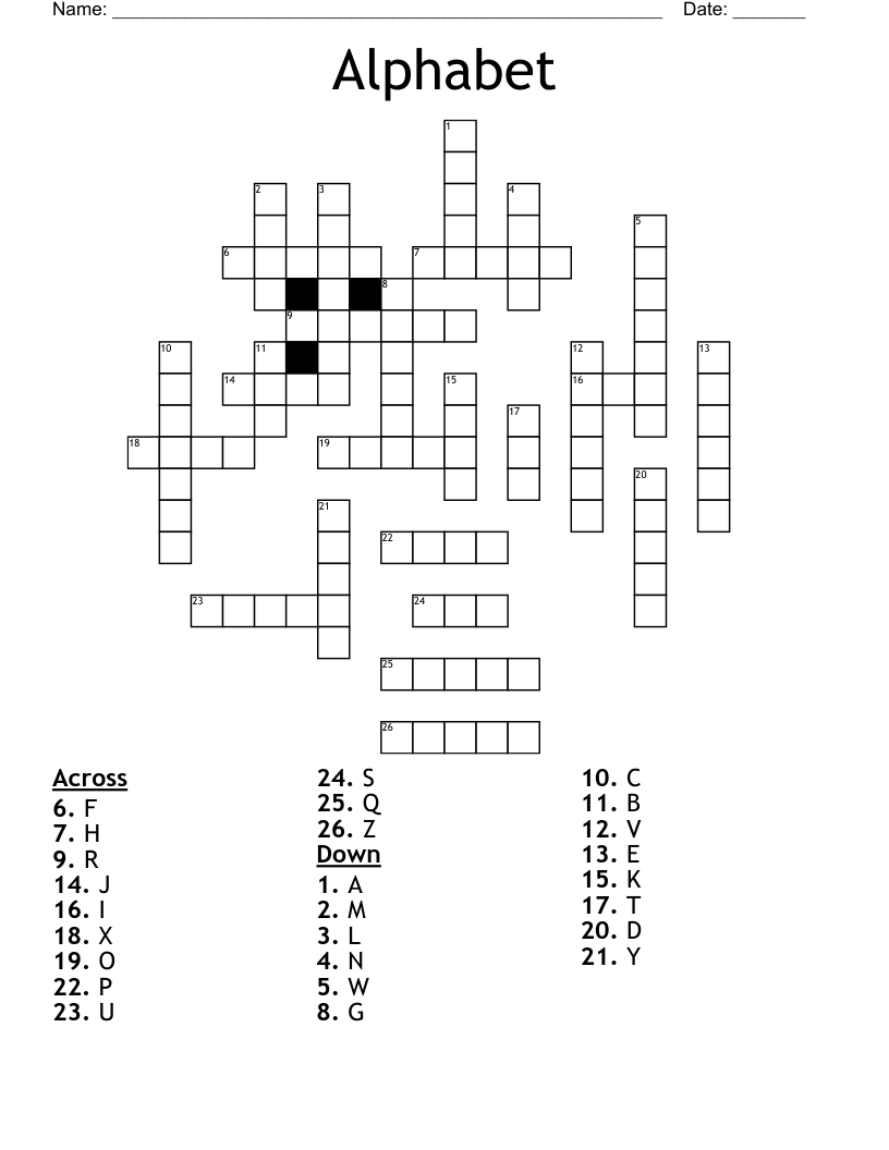 Alphabet Crossword
