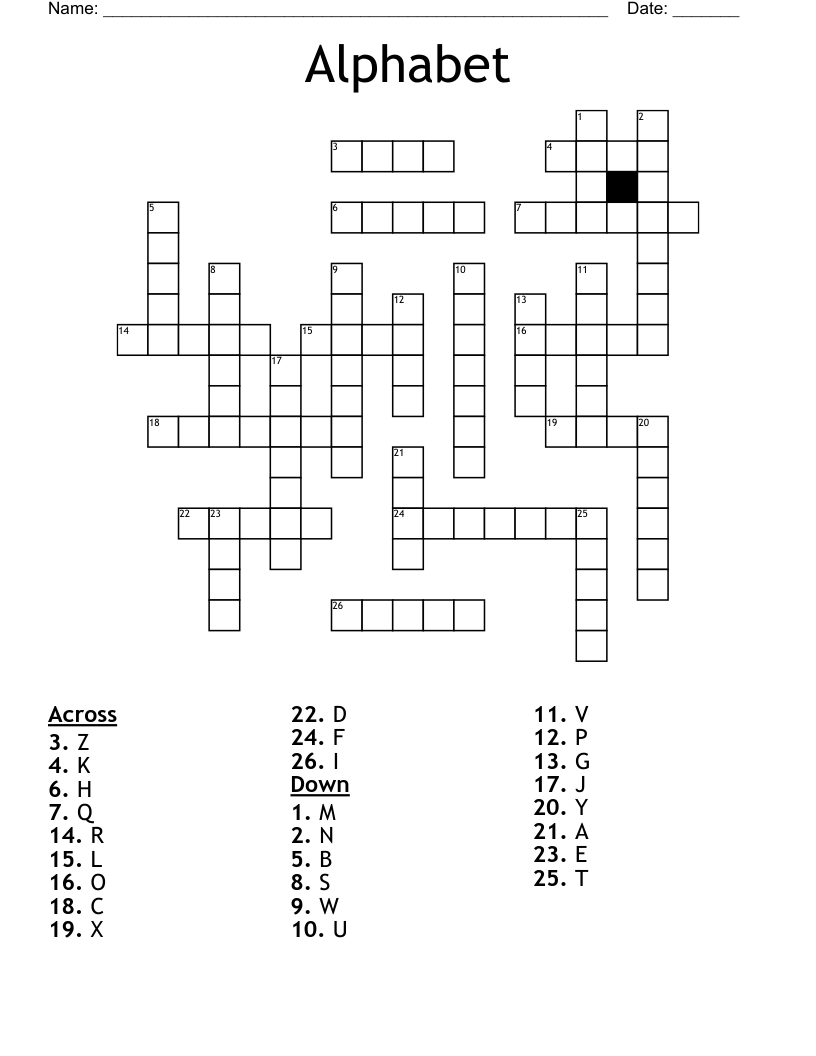 Alphabet Crossword