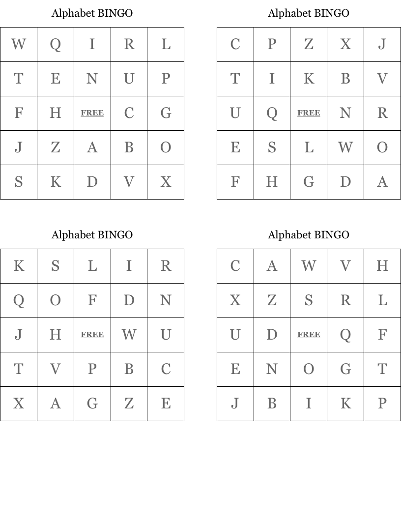 Alphabet BINGO