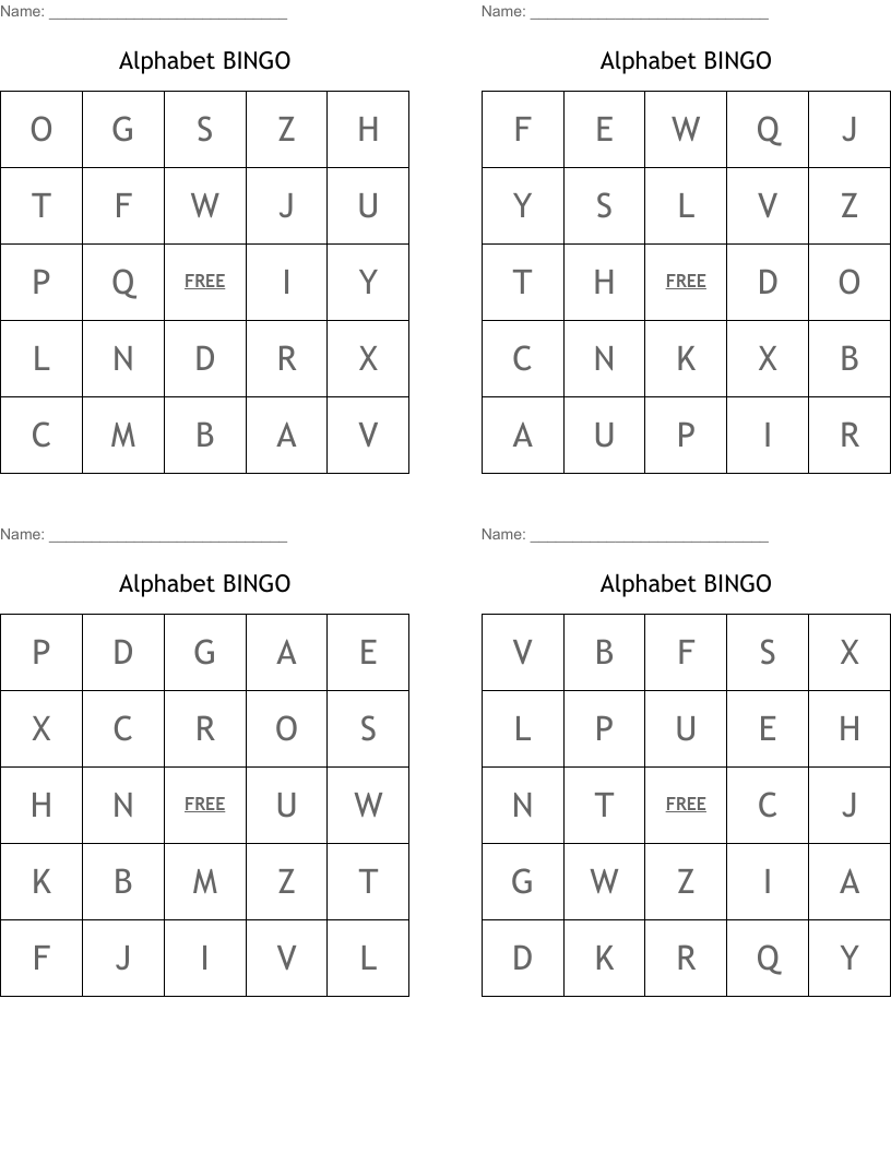 Alphabet BINGO