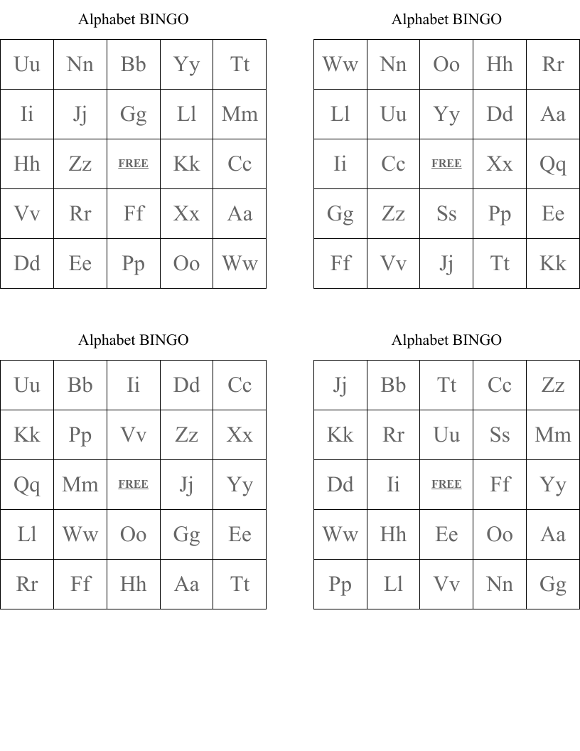 Alphabet BINGO
