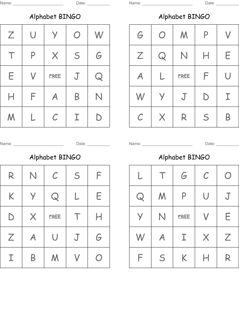 Alphabet BINGO