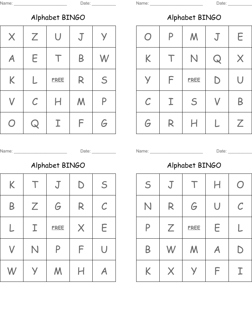 Alphabet BINGO